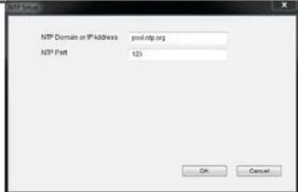 NTP Setup NTP Domain or IP address: pos.ntp.org NTP Part 123 OK Cancel