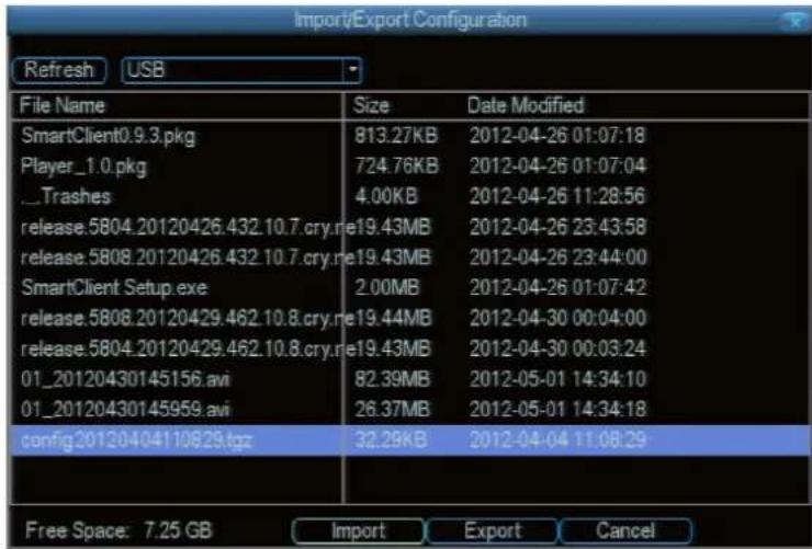 Import/Export Configuration Refresh USB File Name Size Date Modified SmartClient0.9.3.pkg 813.27KB 2012-04-26 01:07:18 Player_1.0.pkg 724.76KB 2012-04-26 01:07:04 ...Trashes 4.00KB 2012-04-26 11:28:56 release.5804.20120426.432.10.7.cry.re19.43MB 2012-04-26 23:43:58 release.5808.20120426.432.10.7.cry.re19.43MB 2012-04-26 23:44:00 SmartClient Setup.exe 2.00MB 2012-04-26 01:07:42 release.5808.20120429.462.10.8.cry.re19.44MB 2012-04-30 00:04:00 release.5804.20120429.462.10.8.cry.re19.43MB 2012-04-30 00:03:24 01_20120430145156.avi 82.39MB 2012-05-01 14:34:10 01_20120430145959.avi 26.37MB 2012-05-01 14:34:18 config 20120404110829.tgz 32.29KB 2012-04-04 11:08:29 Free Space: 7.25 GB Import Export Cancel