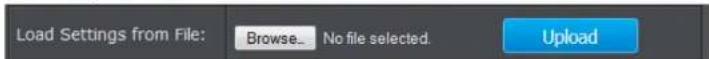 Load Settings from File: Browse... No file selected. Upload