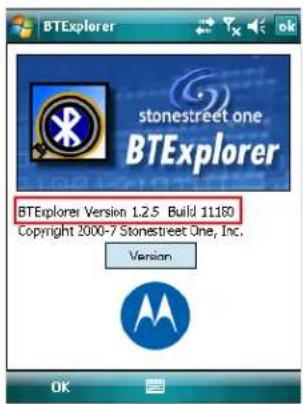 BTExplorer stonestreet one BTExplorer BTEexplorer Version 1.2.5 Build 11180 Copyright 2000-7 Stonestreet One, Inc. Version OK