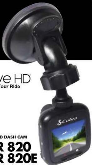 ve HD our Ride Cobra 820 820E DASH CAM
