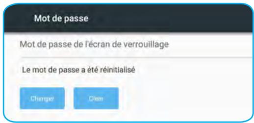Mot de passe Mot de passe de l'écran de verrouillage Le mot de passe a été réinitialisé Chargez Chem