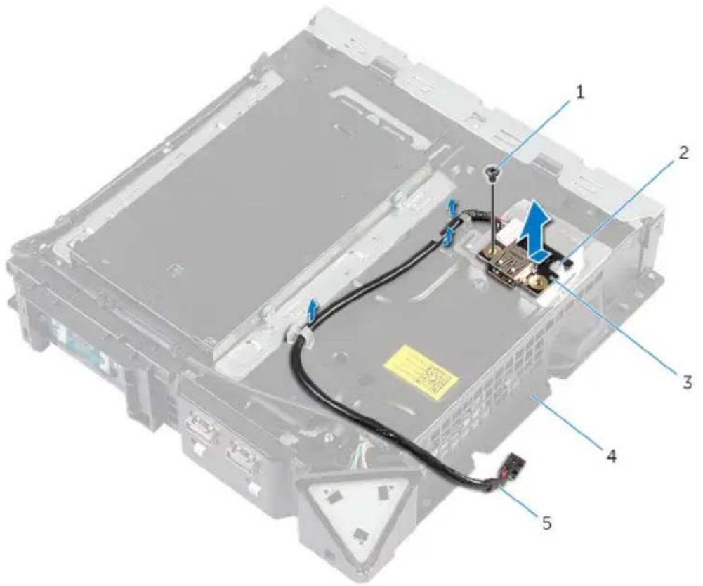Labeled diagram of an electronic device showing internal components and cable connections