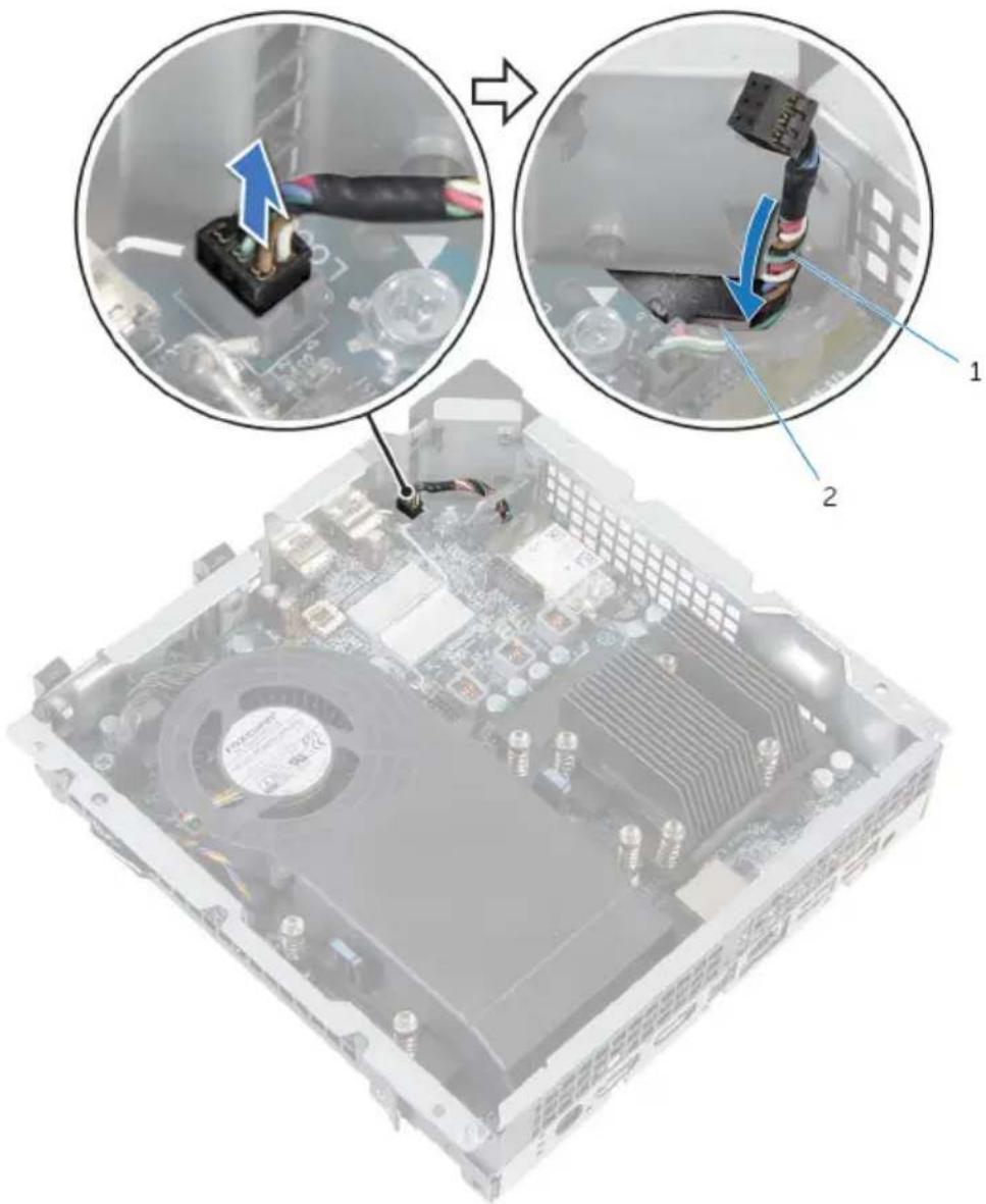 Diagram showing computer motherboard components with close-up views of internal components and a close-up view of the CPU socket.