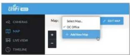 UniFi 3.0 CAMERAS MAP LIVE VIEW TIMELINE Map: Select Map... ✓ OC Office + Add New Map EDIT MAP