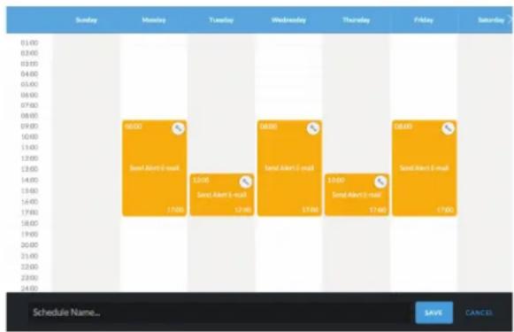 | Day | Schedule Name | |---|---| | Sunday | 16.00 | | Monday | 17.00 | | Tuesday | 13.00 | | Wednesday | 12.00 | | Thursday | 17.00 | | Friday | 17.00 | | Saturday | 18.00 |