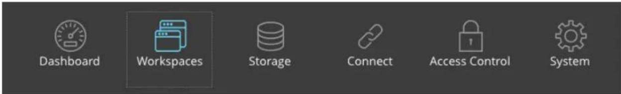 Dashboard Workspaces Storage Connect Access Control System