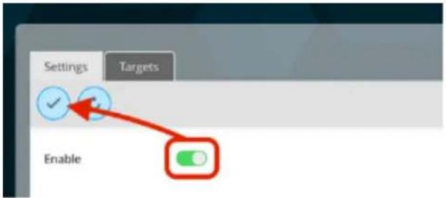 Settings Targets Enable