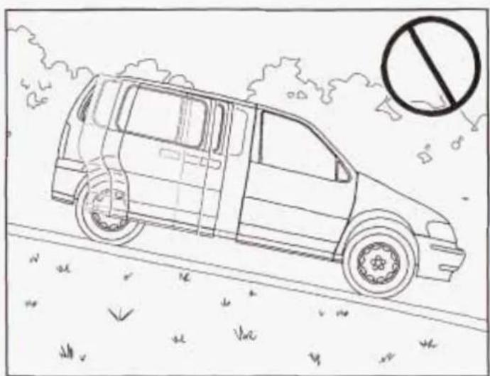 Line drawing of a car on a road with a no-smoking symbol (no text or labels)