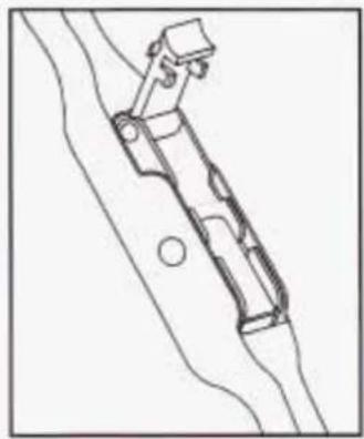 Pure technical line drawing of a mechanical component or bracket without any text, numbers, or symbols