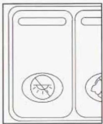 Simple line drawing of two rectangular compartments with circular symbols, no text or labels present