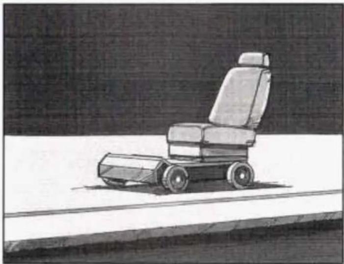 Sketch of a car steering wheel on a flat surface (no text or symbols)