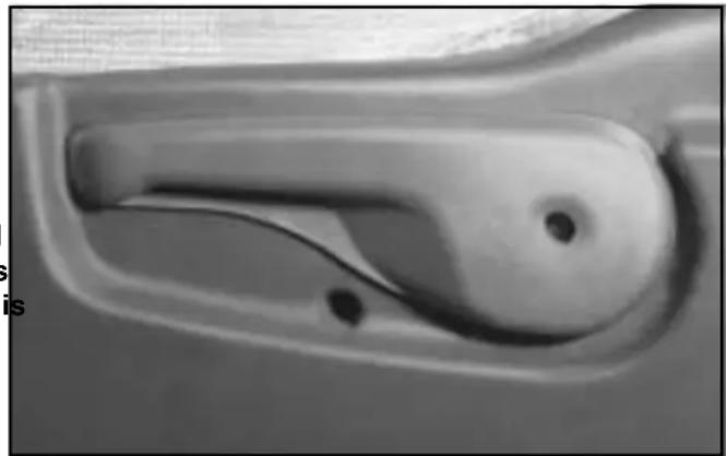 Close-up of a car handle with visible joints and a black cable (no text or symbols)