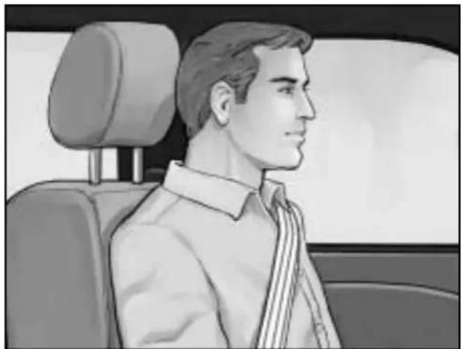 Black-and-white illustration of a man seated in a car, viewed from the side (no text or symbols)