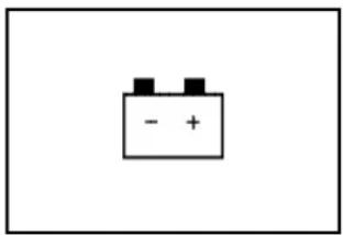 Simple electrical component symbol with battery terminals (no text or labels)