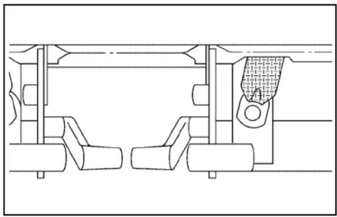 Technical line drawing of a mechanical assembly with no visible text or symbols