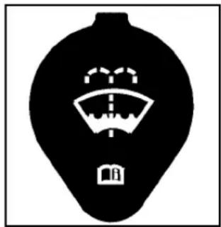Silhouette of a black vase with a gauge and a small icon (no text or symbols)