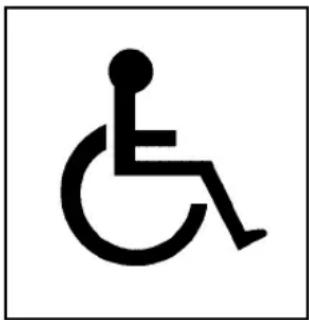 Symbol of a wheelchair accessibility sign (no text or numbers present)