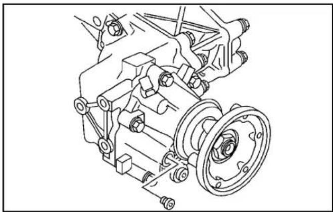 Technical line drawing of a mechanical assembly with gears and springs (no text or symbols)