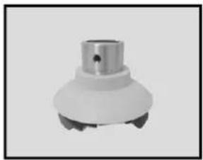 White industrial lamp or fixture with a metallic top and three legs (no visible text or symbols)