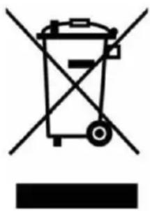 Symbol of a trash bin with crossed lines indicating no waste or discharge, and a solid black rectangle below (no text or labels)