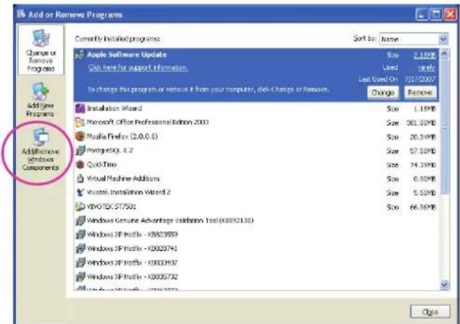 Add or Remove Programs Currently Installed programs: Sort by: Name Apple Software Update Click here for support information. Size 2.1MB Used cards Last Used On 7/2/2007 Change Remove Add or Remove Programs Installation Wizard Microsoft Office Professional Edition 2003 Modile Firefox (2.0.0.6) Portgr…