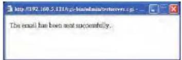The email has been sent successfully.