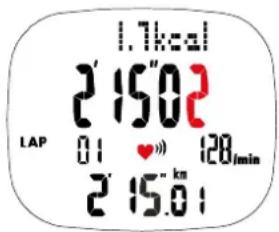 1.7kcal 2' 15'02 LAP 0:1 128/min 2' 15.01