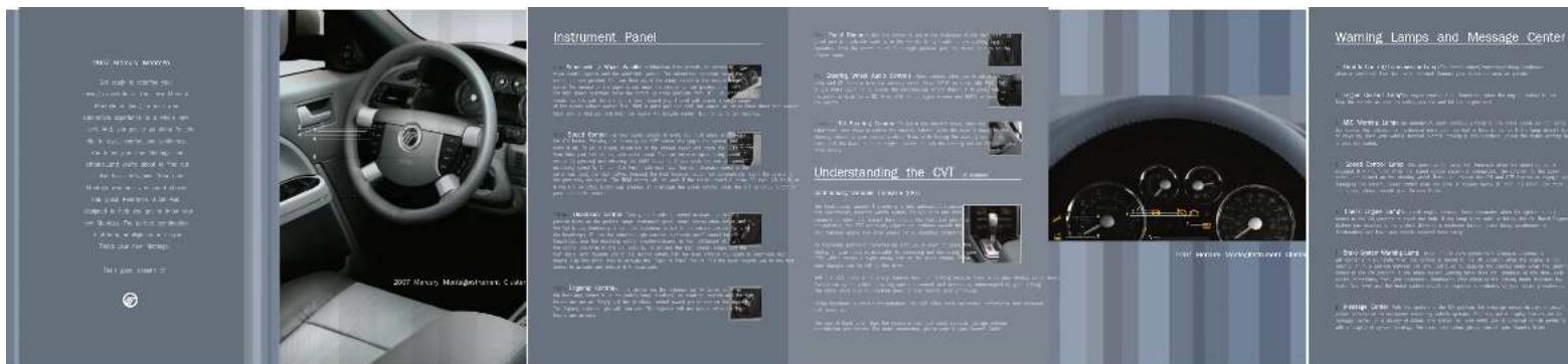 2007 Hanyu Management, Celer Instrument Panel Understanding the CVT Warning Lamps and Message Center