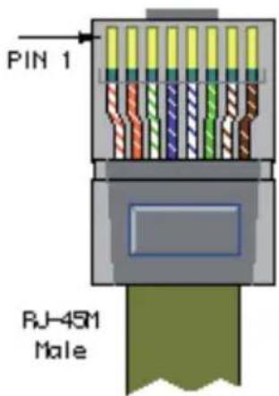 PIN 1 RJ-45M Male