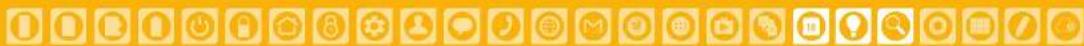 Row of yellow icons representing various application functions or tools on a light background