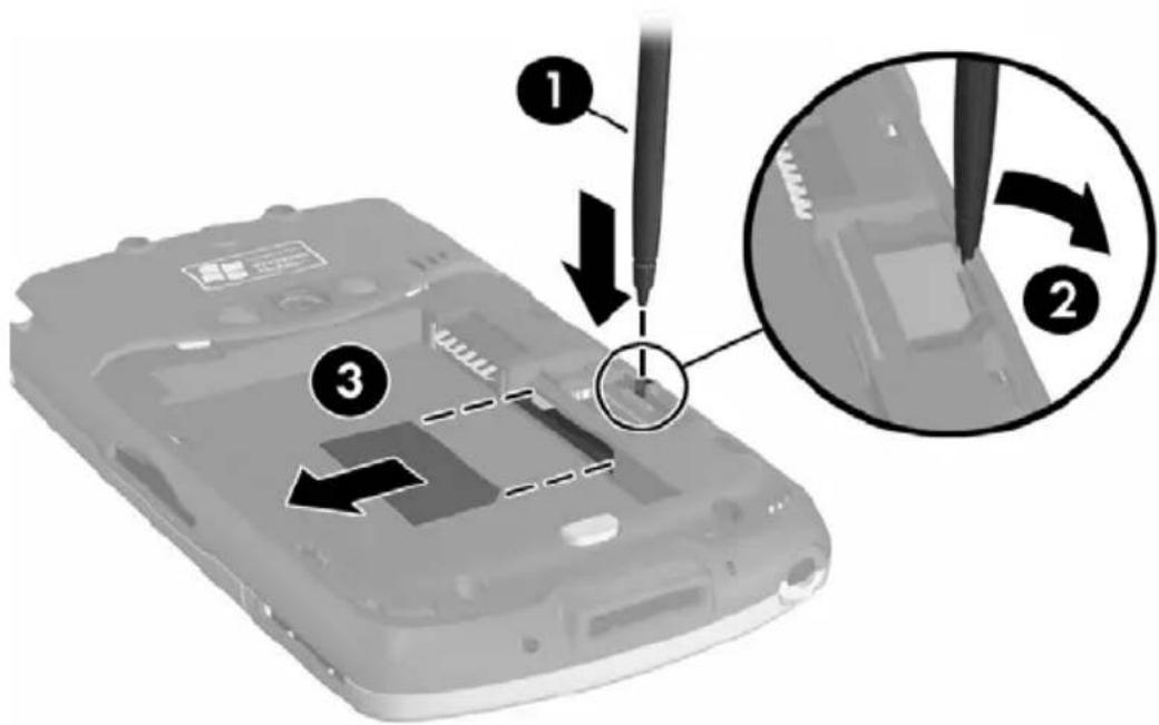 Diagram showing a device with three labeled steps: tool tip, close-up view, and directional arrows indicating process flow.
