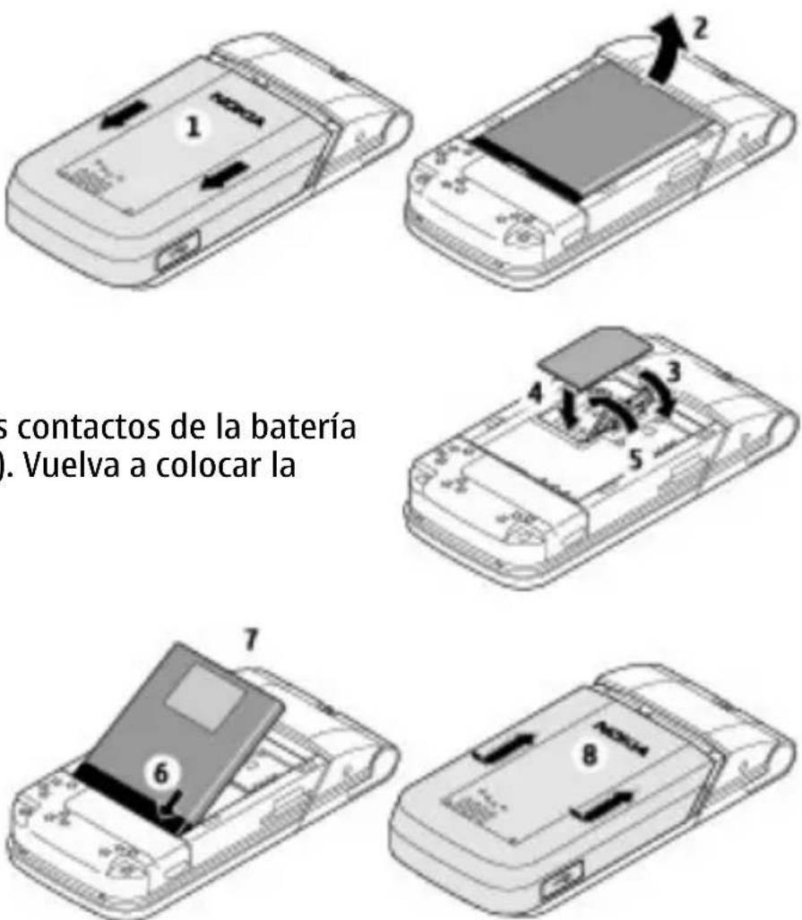 NOKIA 7510 - Instalar la tarjeta SIM y la batería - 1