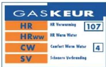GASKEUR HR HR Vorwarming 107 HRww HR Warm Water CW Comfort Warm Water 4 SV Schonero Vorbranding