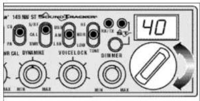 149 NM ST SOUNDTRACKER CB CAI TSN V/VT CAL AM L/AN R/S TIN 40 WR CAL DYNAMIKE VOICELOCK DIMMER MAX MIN MAX MIN MAX