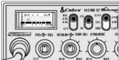 Cobra® 140 NW ST SOUND MIN/ANL A.NL OFF PA BU/FU CAL UNI A.WI LSA VOL-SQL RFGAIN-SNR CAL DYNAMIKE VD OFF MIN MAX MIN MAX