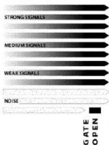 STRONG SIGNALS MEDIUM SIGNALS WEAK SIGNALS NOISE GATE OPEN