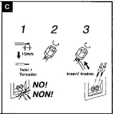 C 1 2 3 15mm Twist / Torsader NO! NON! Insert/ Insérer.