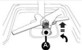 Diagram of a mechanical or electrical component with labeled parts and directional arrows indicating motion or flow.