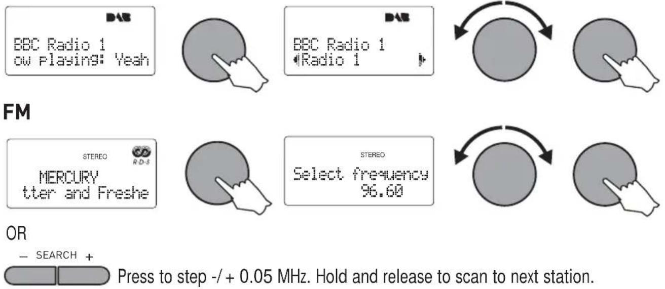 BBC Radio 1 ow Playing: Yeah BBC Radio 1 Radio 1 FM STEREO MERCURY tter and Freshe STEREO Select frequency 96.60 OR - SEARCH + Press to step -/+ 0.05 MHz. Hold and release to scan to next station.
