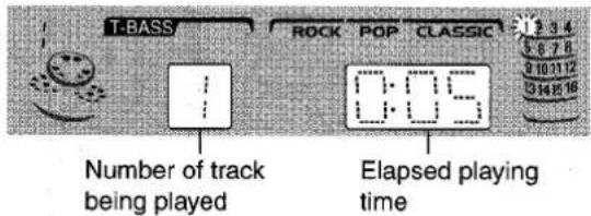 T-BASS Number of track being played ROCK POP CLASSIC 0:05 Elapsed playing time
