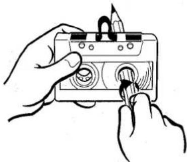 Line drawing of hands using a handheld device to adjust a component (no text or symbols present)