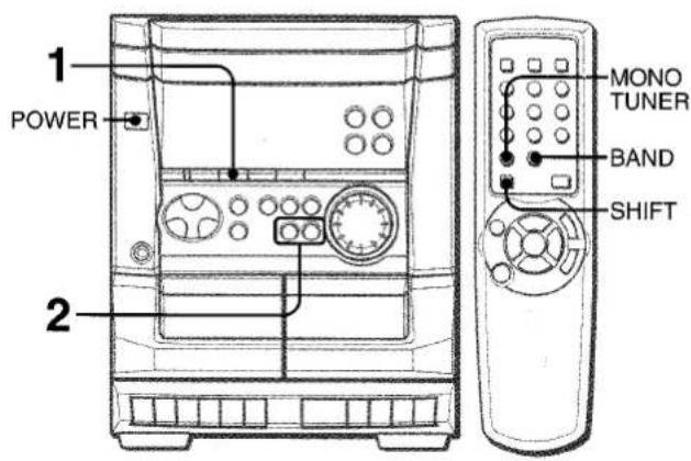 1 POWER 2 MONO TUNER BAND SHIFT