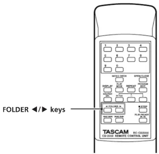 FOLDER ◀/► keys TASCAM RC-CD2001 CD-2001 REMOTE CONTROL UNIT