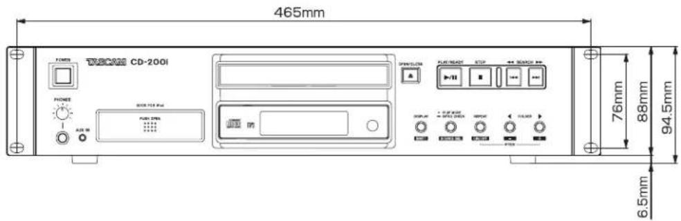 465mm TSCAM CD-200I 76mm 88mm 94.5mm 6.5mm
