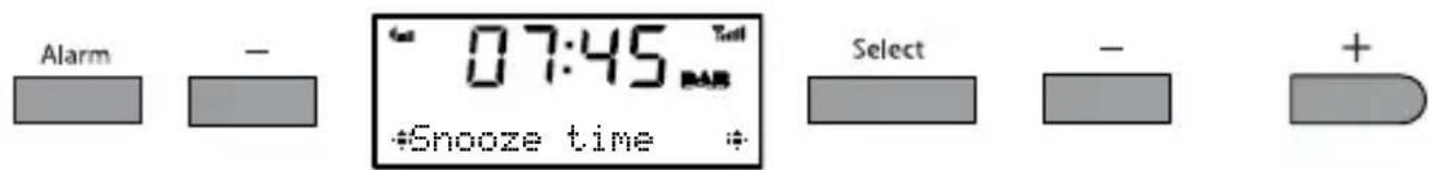 Alarm - 07:45 Snooze time Select - + -