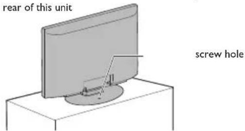 rear of this unit screw hole