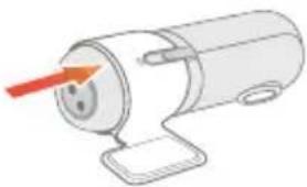 Illustration of a cylindrical device with a red arrow pointing to its tip, no text or symbols present.