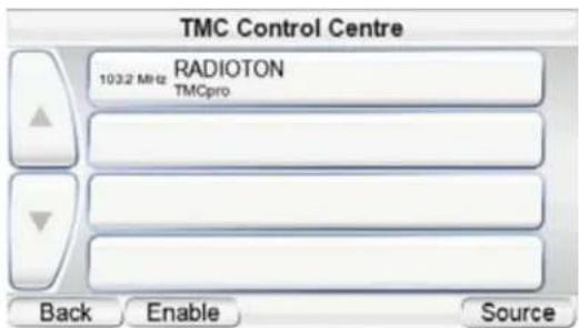 TMC Control Centre 1032 MHz RADIOTON TMCpro Back Enable Source