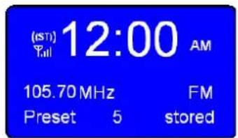 (ST) Full 12:00 AM 105.70 MHz FM Preset 5 stored